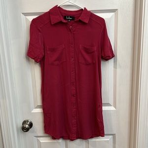 LuLus Pink Colored neck mini dress